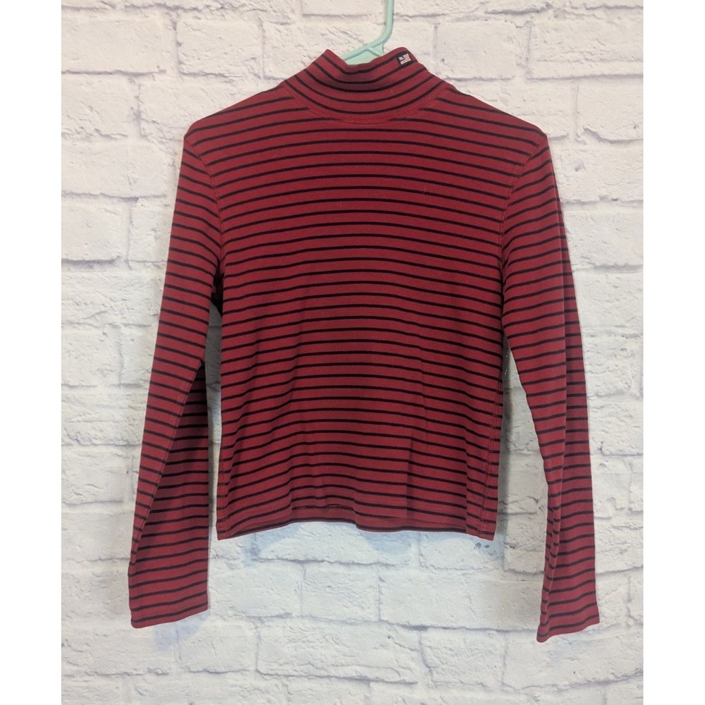 Vintage Ralph Lauren Turtleneck Long Sleeve Striped Top Jr's Size Medium